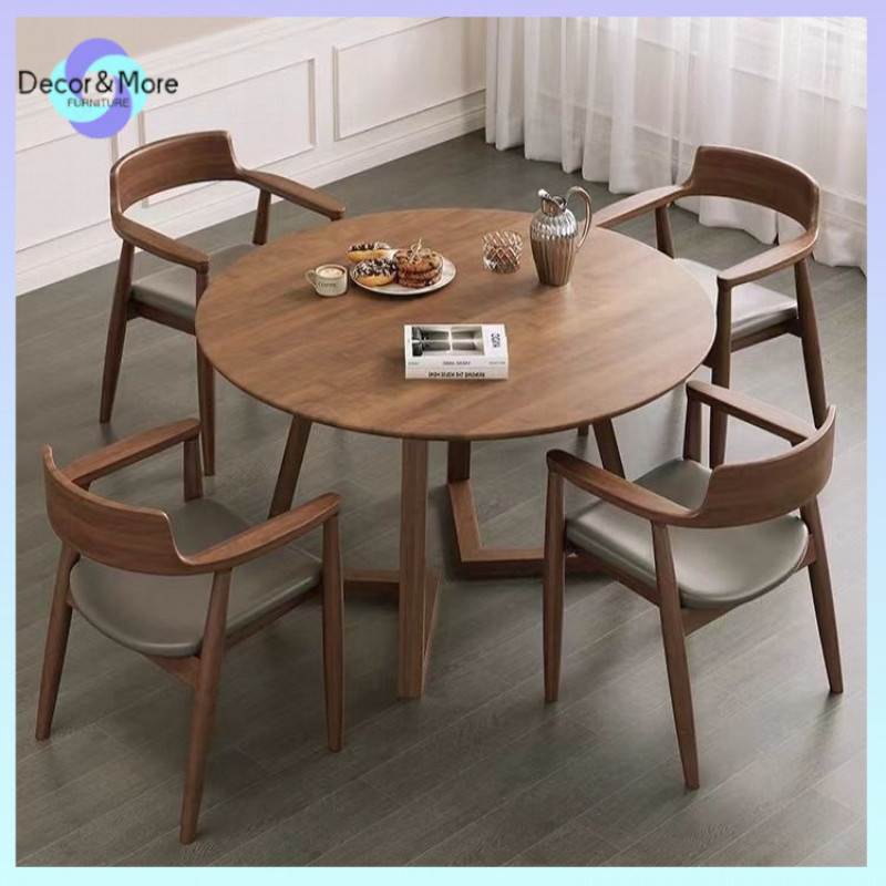 【Hot seller!!!】Nordic Solid Wood Round Table Simple Home Modern Dining ...