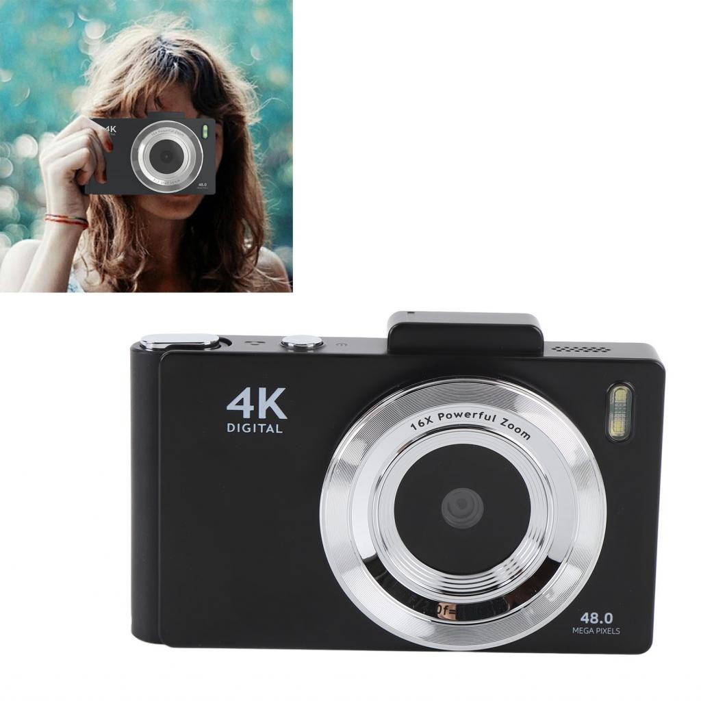Digital Camera with Front and Rear Compact Travel Built in LED Flash 4K ...