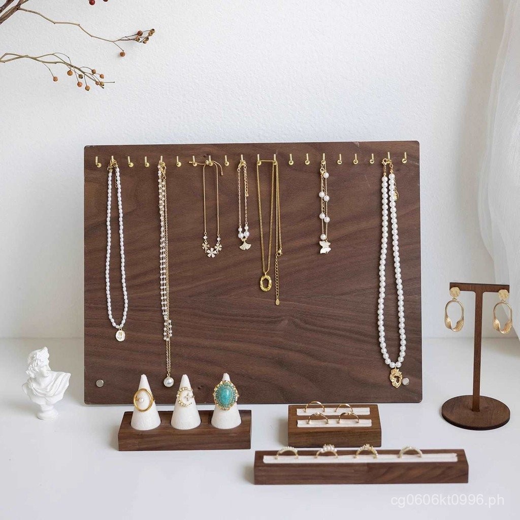 Stall Walnut Color Necklace Bracelet Storage Rack Store Jewelry Display ...
