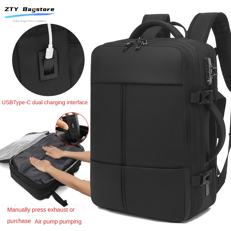 Men's Vacuum Compression Backpack Business Travel Backpack Large ...