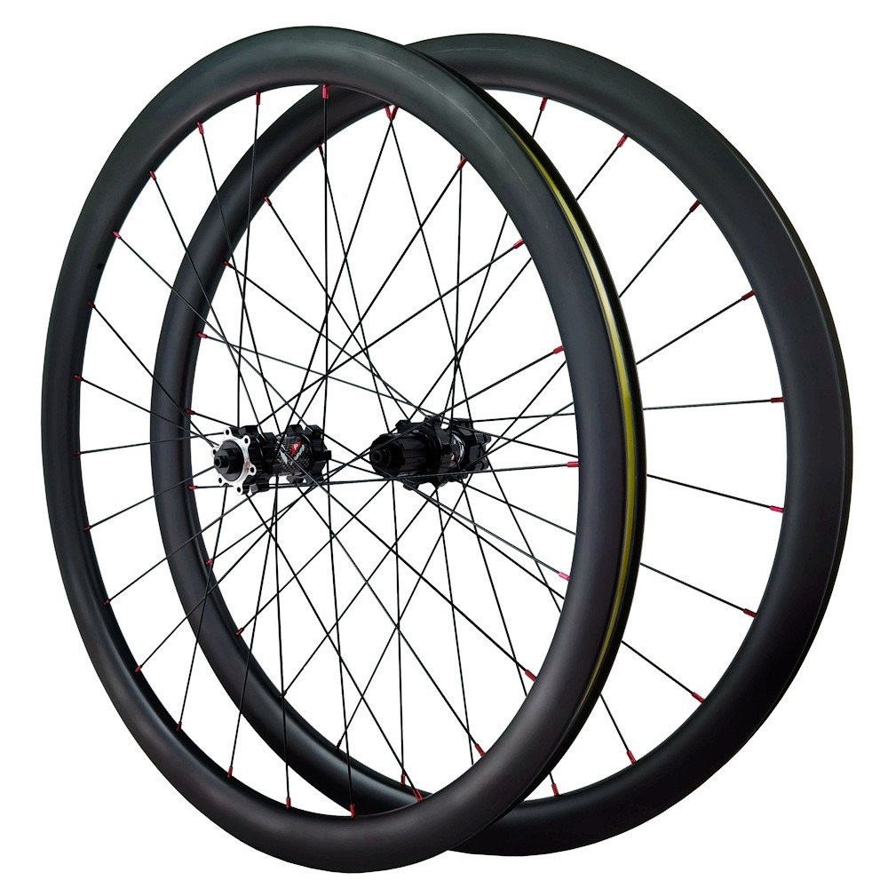 700C Disc Brake off-Road Road Bicycle Wheelset Carbon Fiber Fat Ring ...