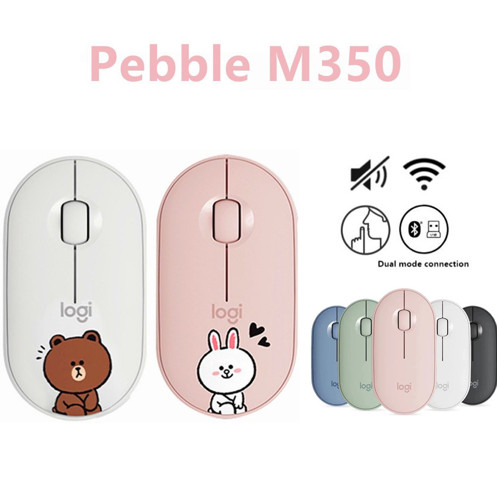 Logi M350 Pebble Mouse Slim and Silent Bluetooth Wireless Mouse for ...