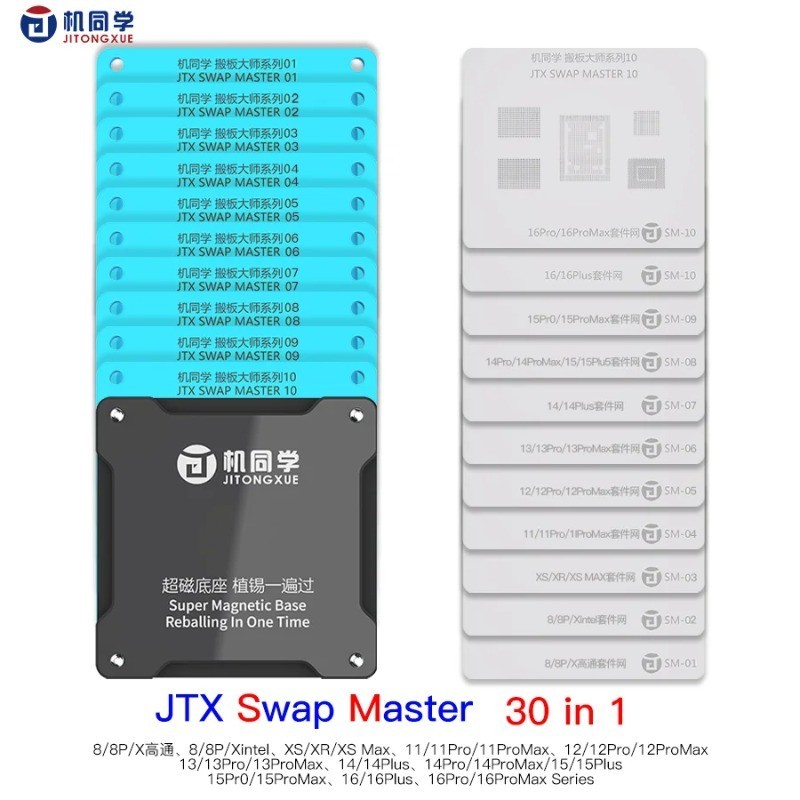 JTX SM-01 Swap Master Chip Reballing Fixture Platform for IPhone 8-16PM ...