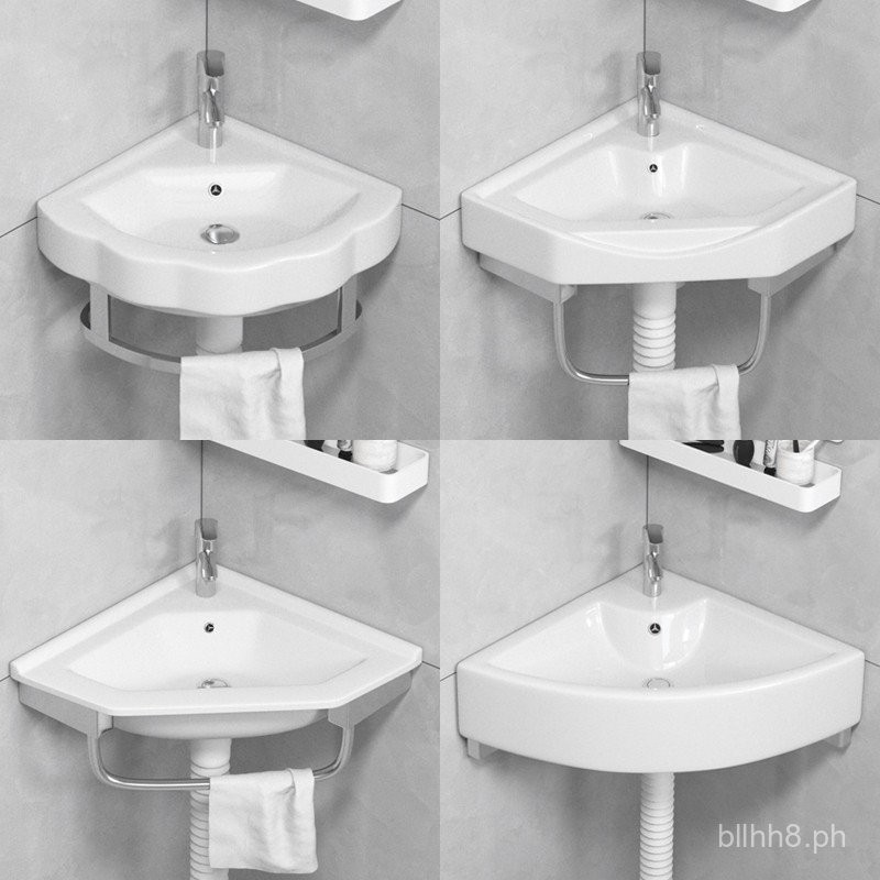 Triangular Ceramic Wash Basin Bathroom Sink Simple Small Apartment ...