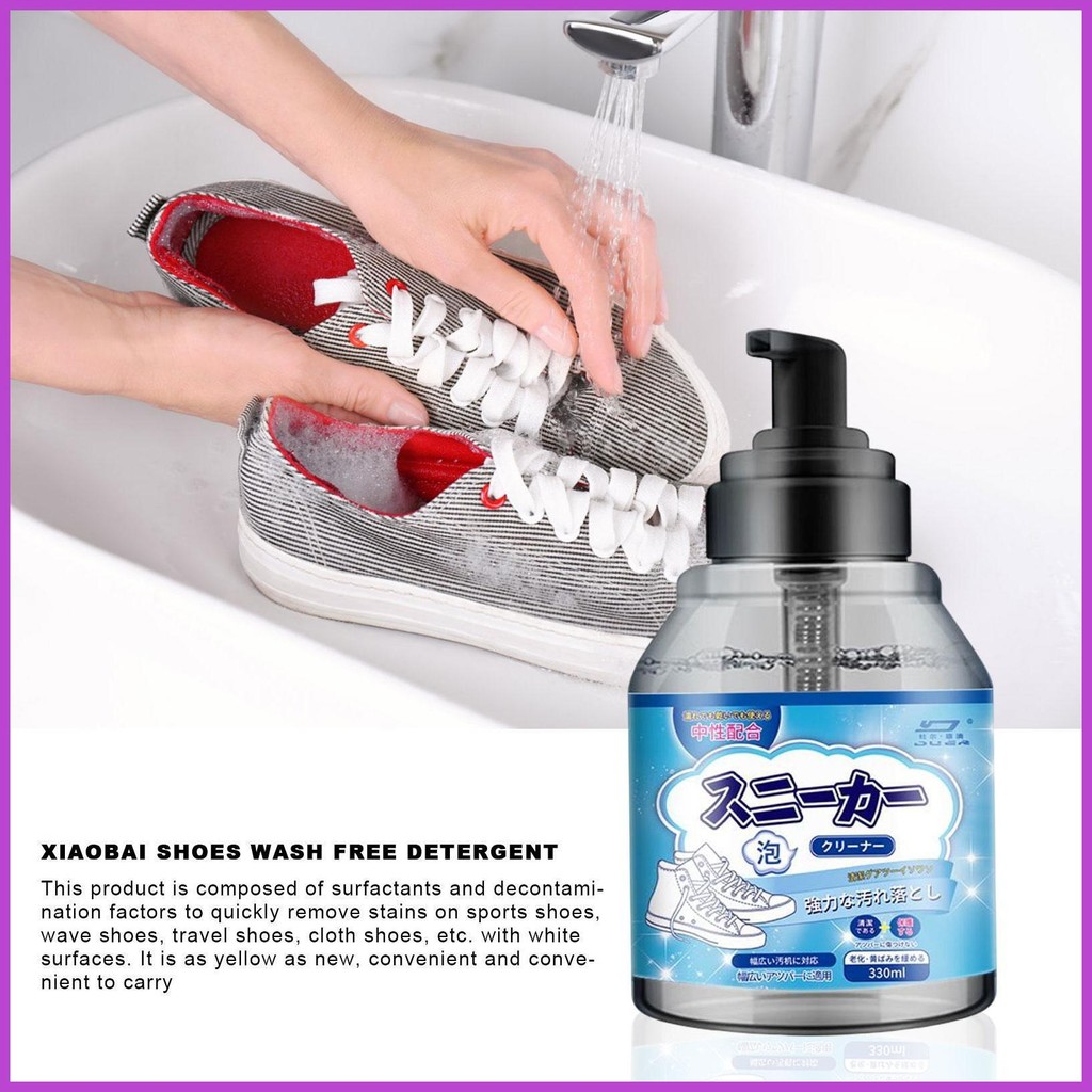 Shoe Cleaner For Sneakers 300ml Shoes Foam Polish Whitener No-Water ...