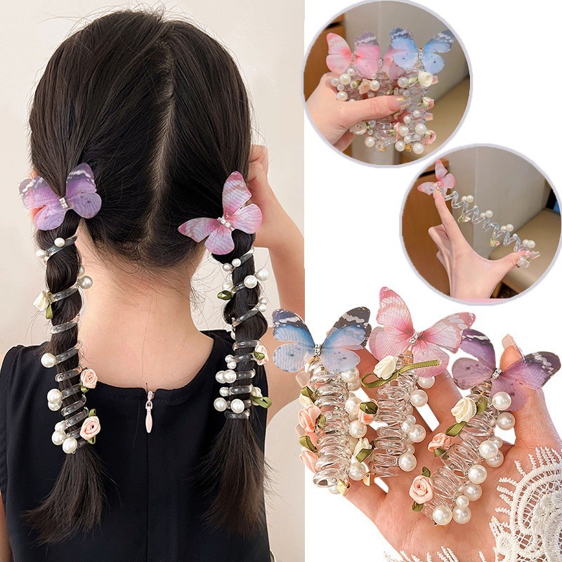 Ponytail hair rope with hair piece for girls main image 1