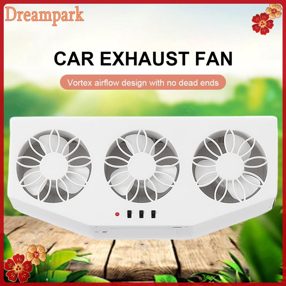 Car Cooling 3 Fans 2.4V Solar Powered Truck Exhaust Fan Car Radiator ...