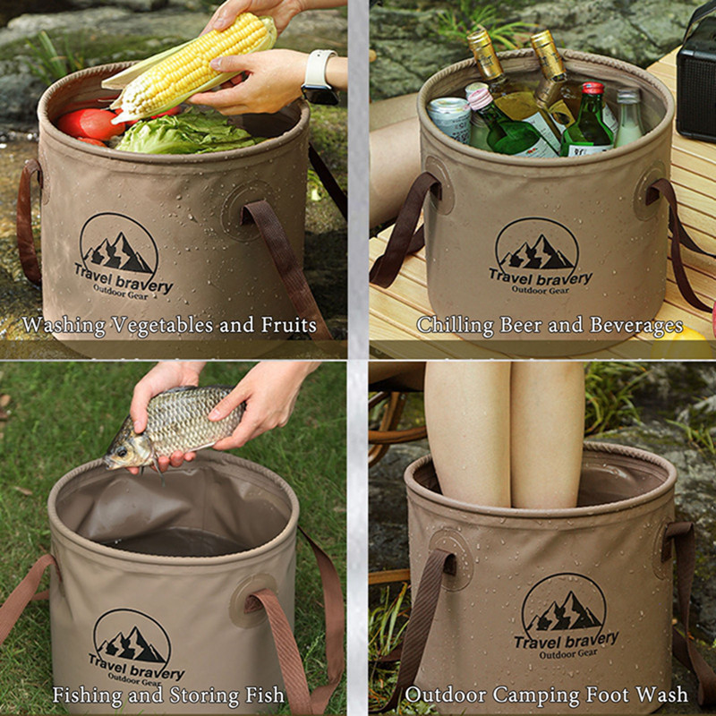 【Apex】 Folding 10/20L Outdoor Water Bucket Portable Camping Bucket ...