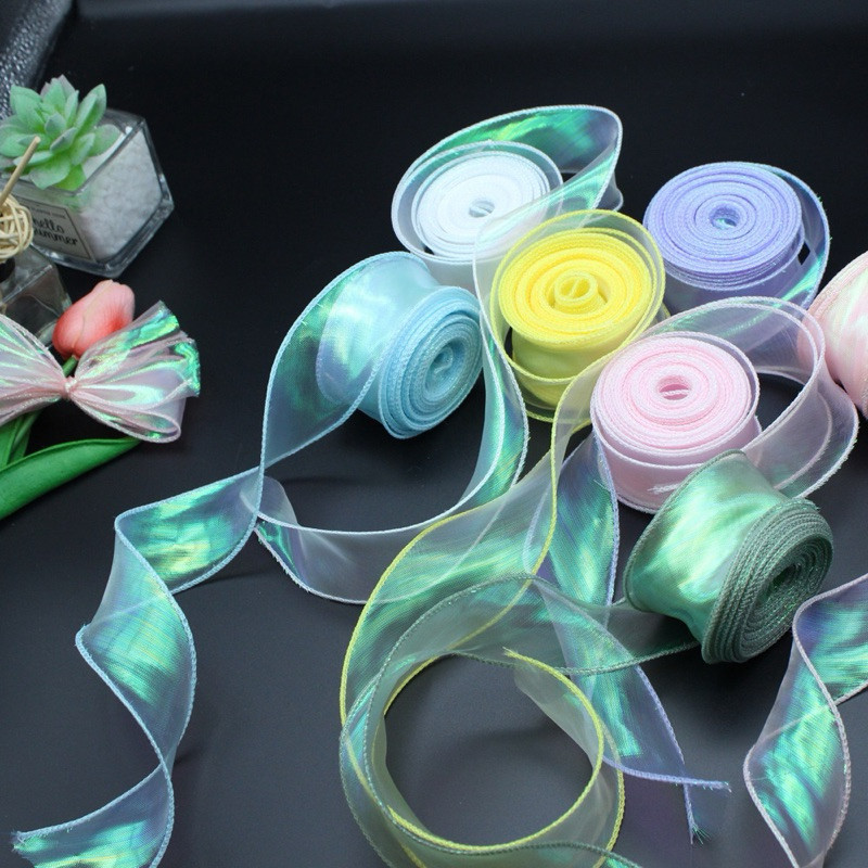 Hologram Fishtail Ribbon Glossy Wave Gift Ribbon/ 4cm Wide Flower ...