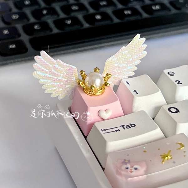 keycap keycaps Original Angel Wings Keycap Beautiful Girl Cross Axis ...