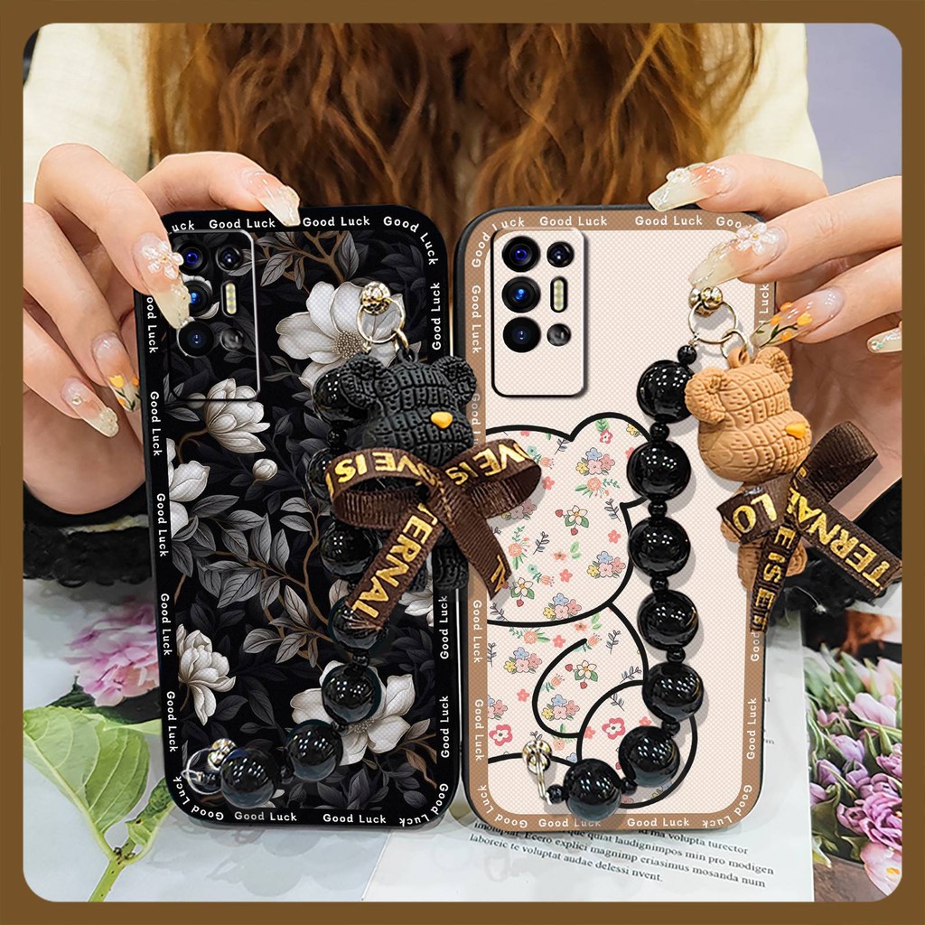 Anti-knock cute Phone Case For Tecno Pova2/LE7 Bear bracelet Skin