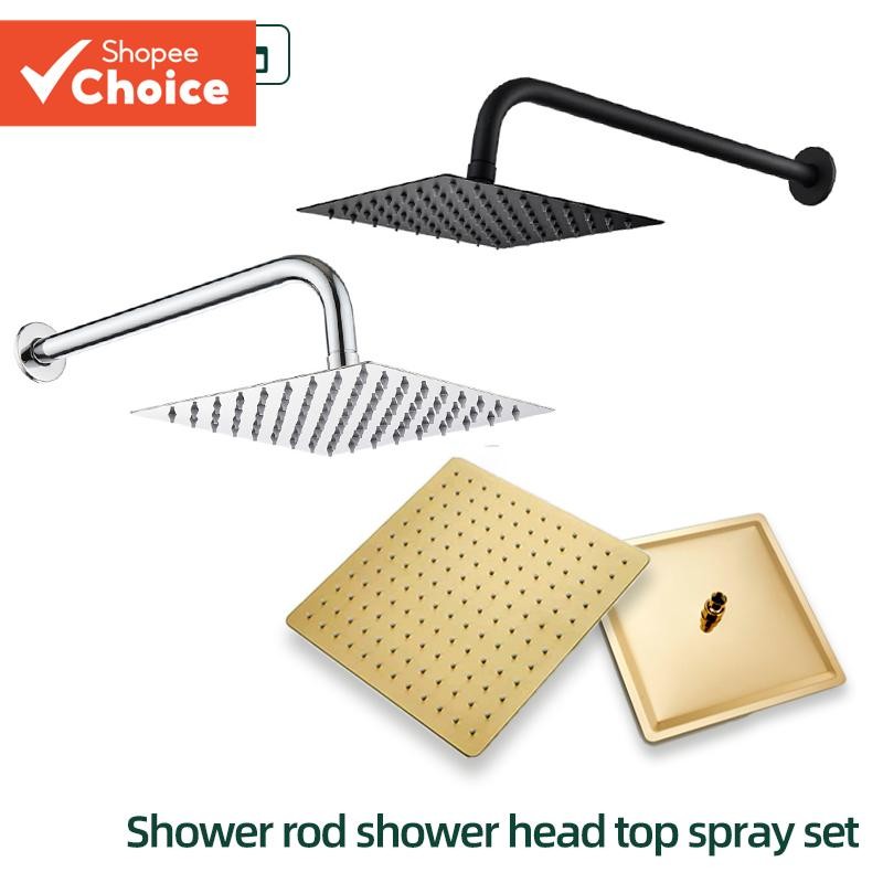 8 10 12 Inch Ultra Thin Square Stainless Steel Rain Shower Head and ...