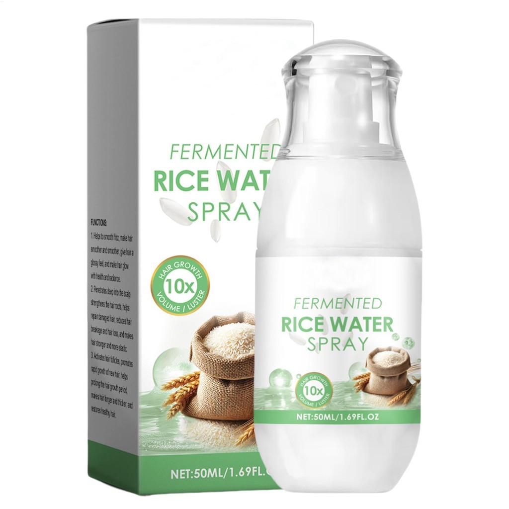 Herbal Rice Water Hair Spray 50ml Promote Hair Growth Repair Dry Frizzy ...