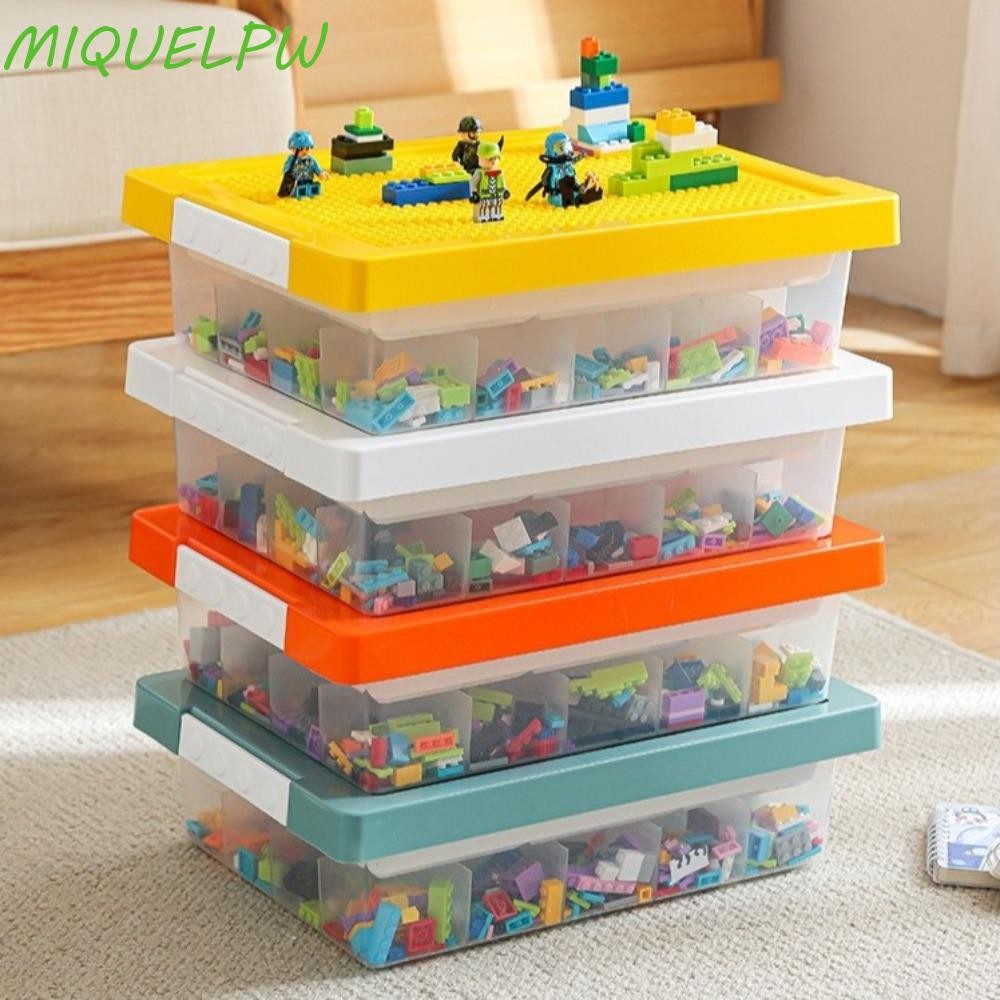 MIQUELPW Building Blocks Storage Box, 2 Layers Removable Cover Children ...