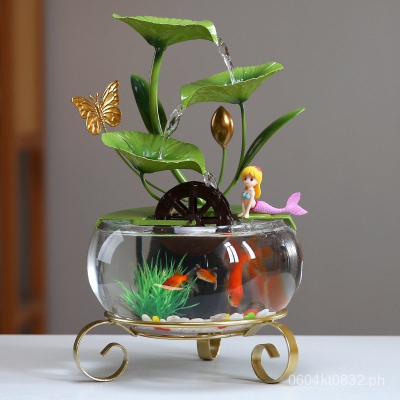 Curated visual reference: Fresh Look at Fish Tank Landscaping Home Decoration Goldfish Ornament TV Cabinet