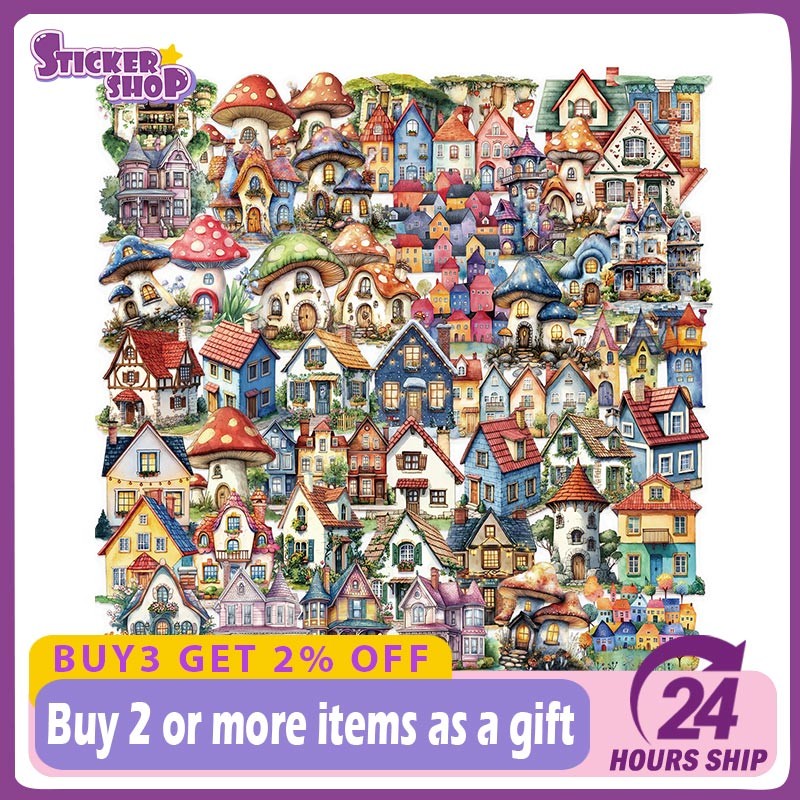 50PCS Fairy Tale House Graffiti Stickers DIY Laptop Phone Waterproof ...