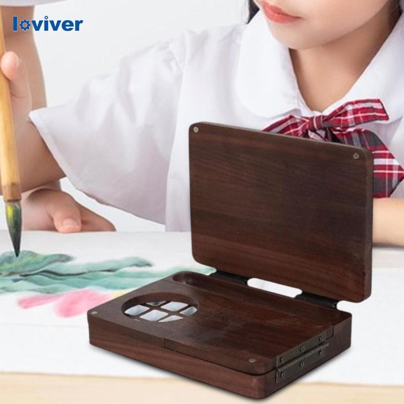 [Loviver] Watercolor Paint Box Painting with Mixing Area Handmade ...
