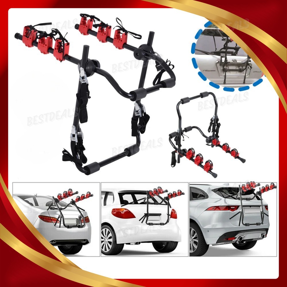 Bike Stand Trunk Mount -Universal Rear 3-Bike Carrier Rack 40kg Maximum ...