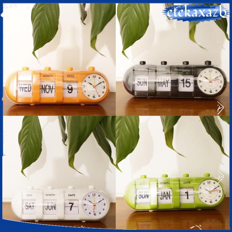[etekaxazb] modern and retro Digital Manual Flip Down Stand Metal Desk ...