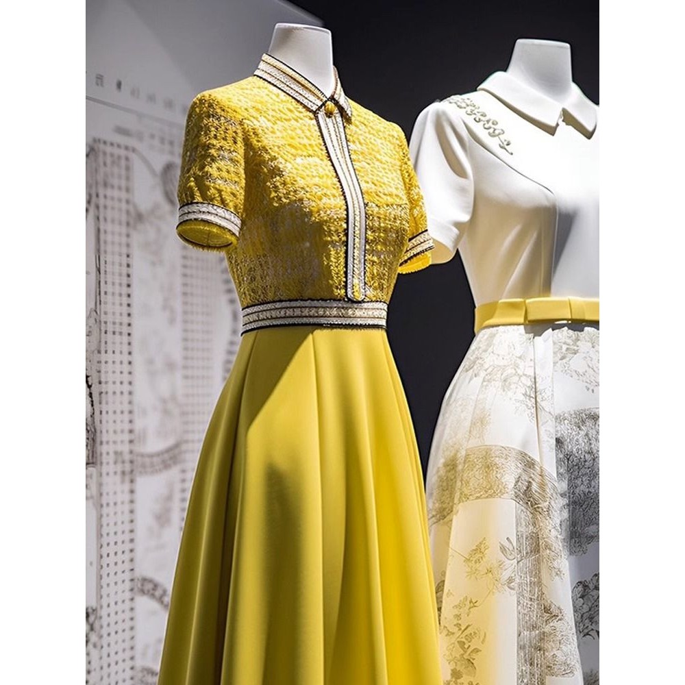 Mawar Ruffled French Temperament Waist Dress