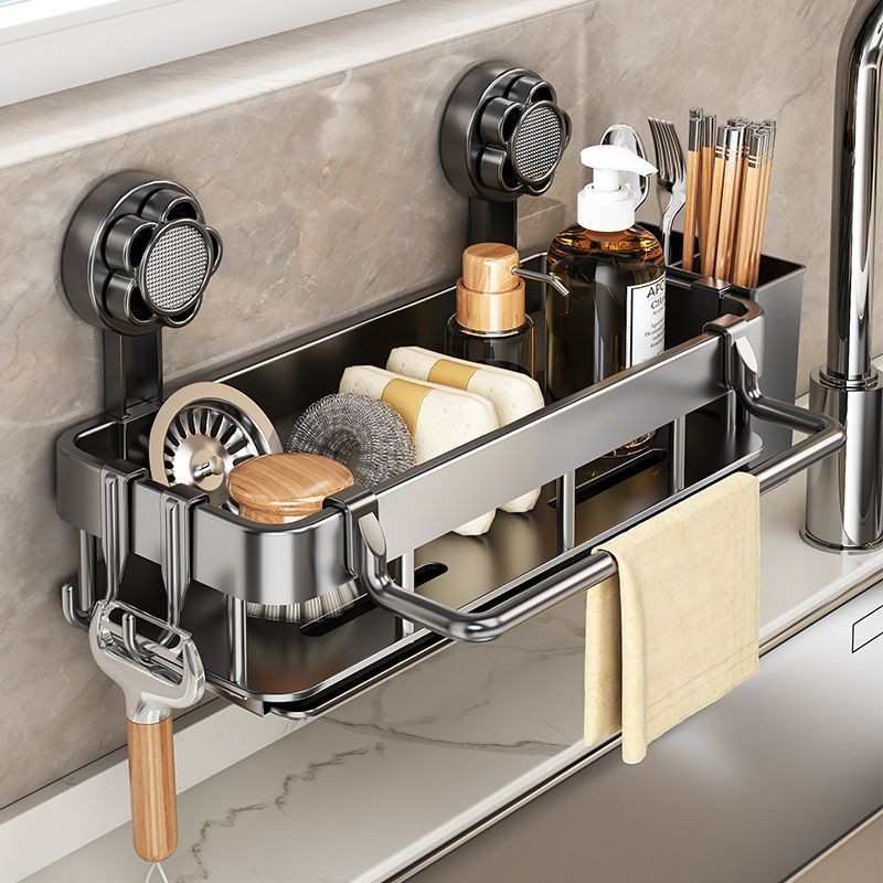 Suction Cup Dish Sponge Holder, Wall-Mounted No Drill Kitchen Sink ...