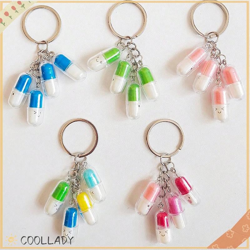 FCPH Cute Face Capsule Keychain Funny Pill Drug Pendant Acrylic ...