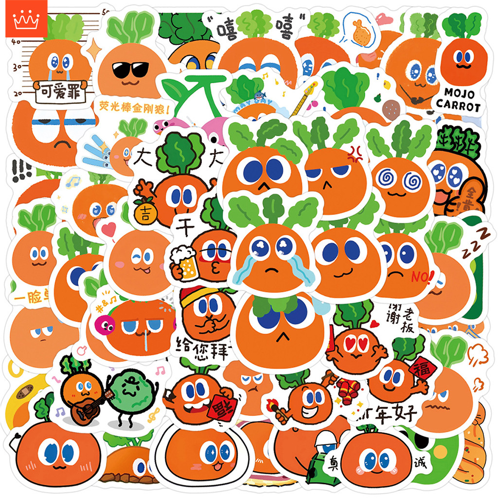 J· MOJO CARROT Stickers Set Cartoon Graffiti Waterproof Decals Pack ...