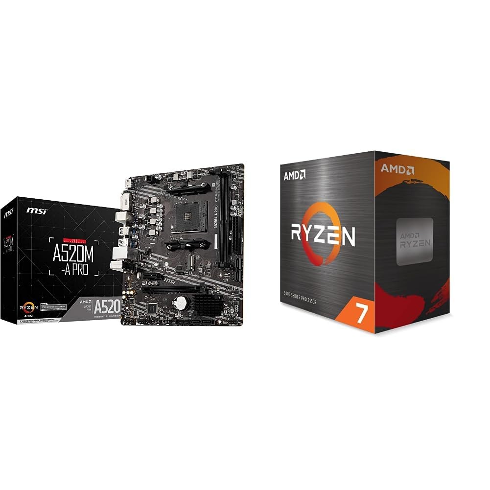 MSI A520M-A PRO Micro ATX Motherboard and AMD Ryzen 7 5700X