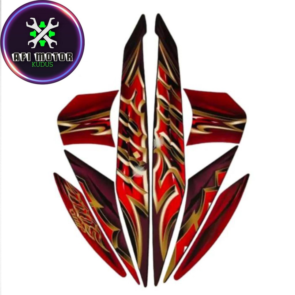 MERAH Striping stickers list for YAMAHA Mio soul 2010 2011 red black ...