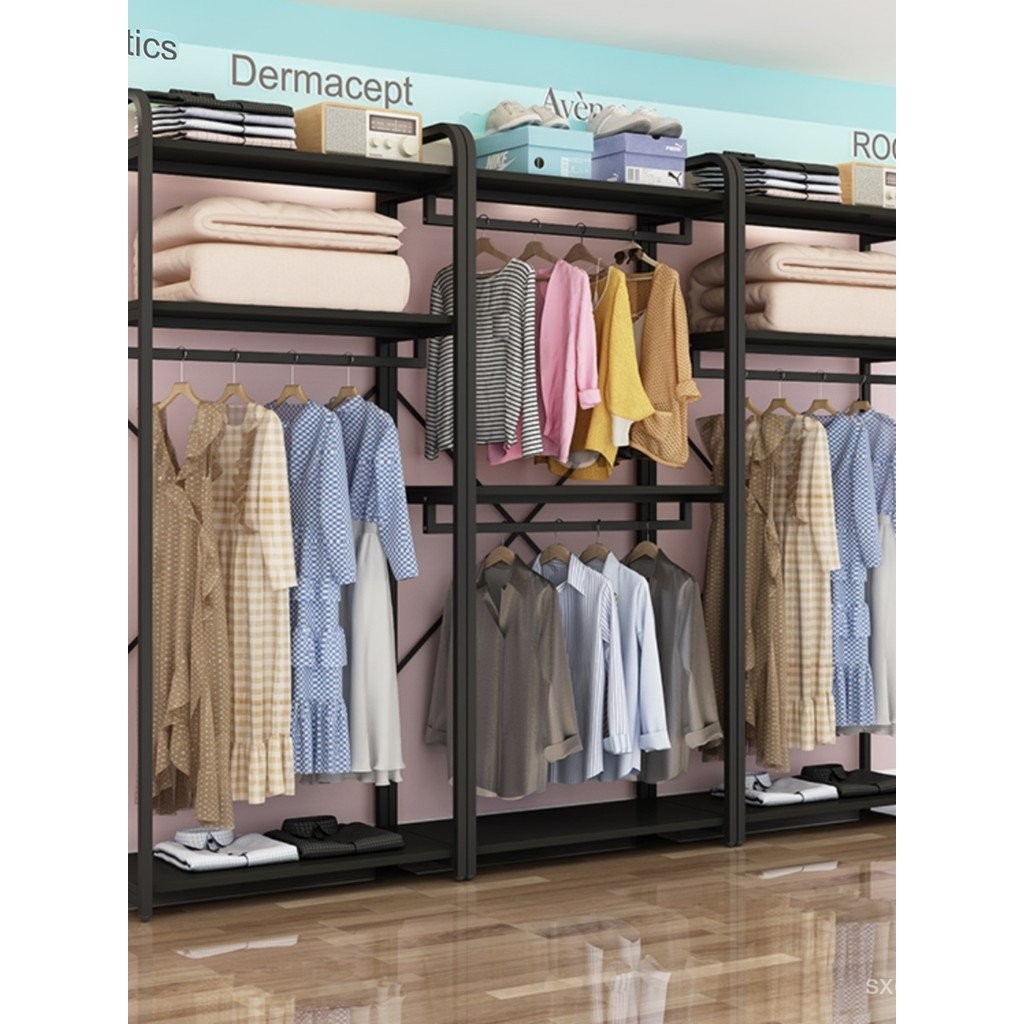 Clothing Display Rack Thickened Double Layer Iron Art Combination Men's ...