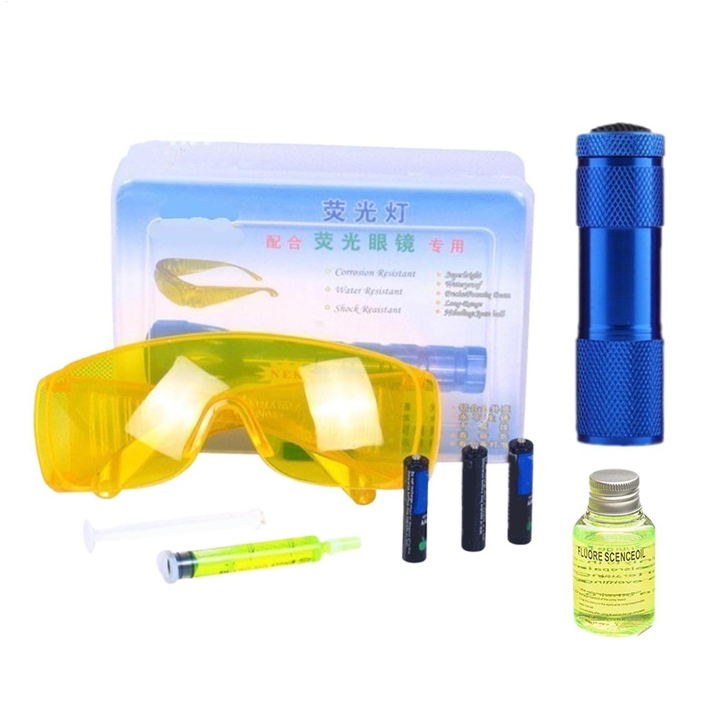UV Oil Leak Detection Kit - Dye & Tool For Car Fluids & AC Systems