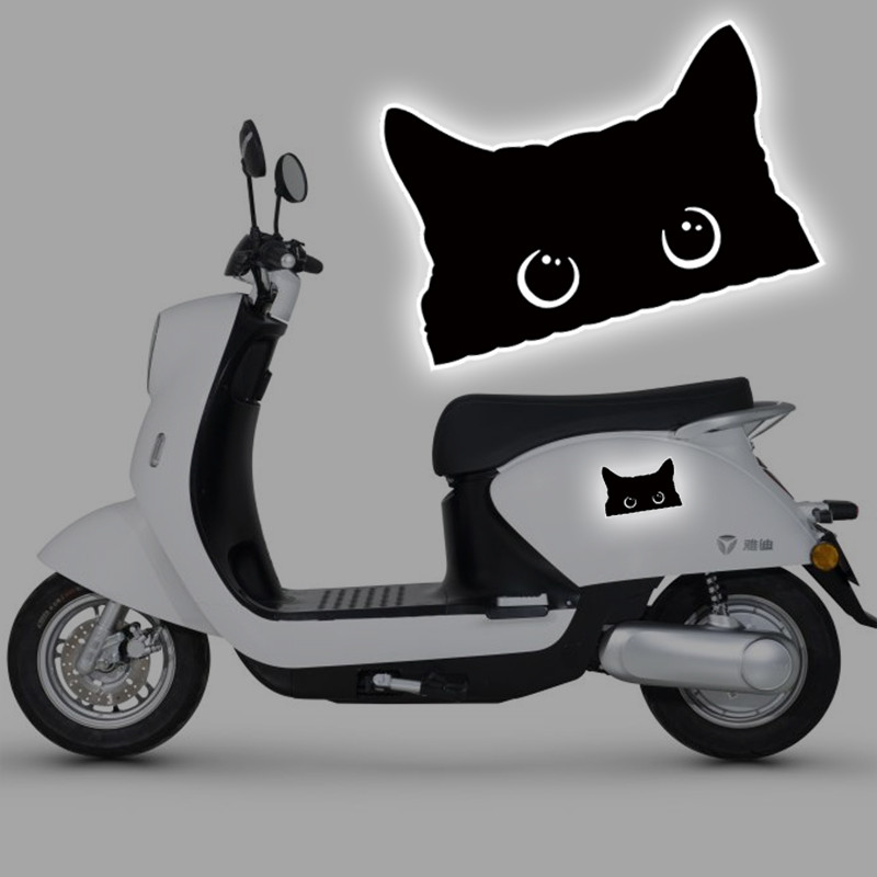 Pinxin Car Body Sticker Black Cat Fun Reflective Sticker Personalized ...