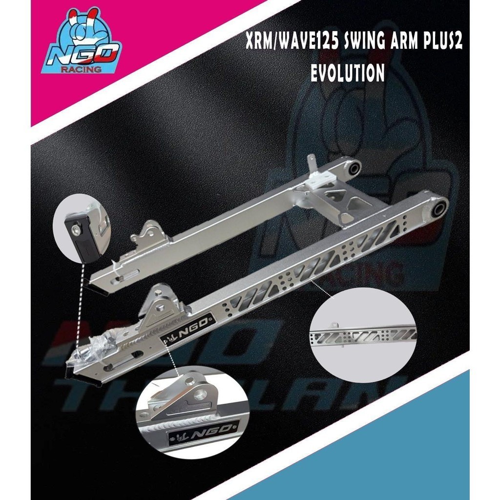EVOLUTION VERSION NGO SWING ARM PLUS2 SILVER XRM/WAVE125 | Shopee ...