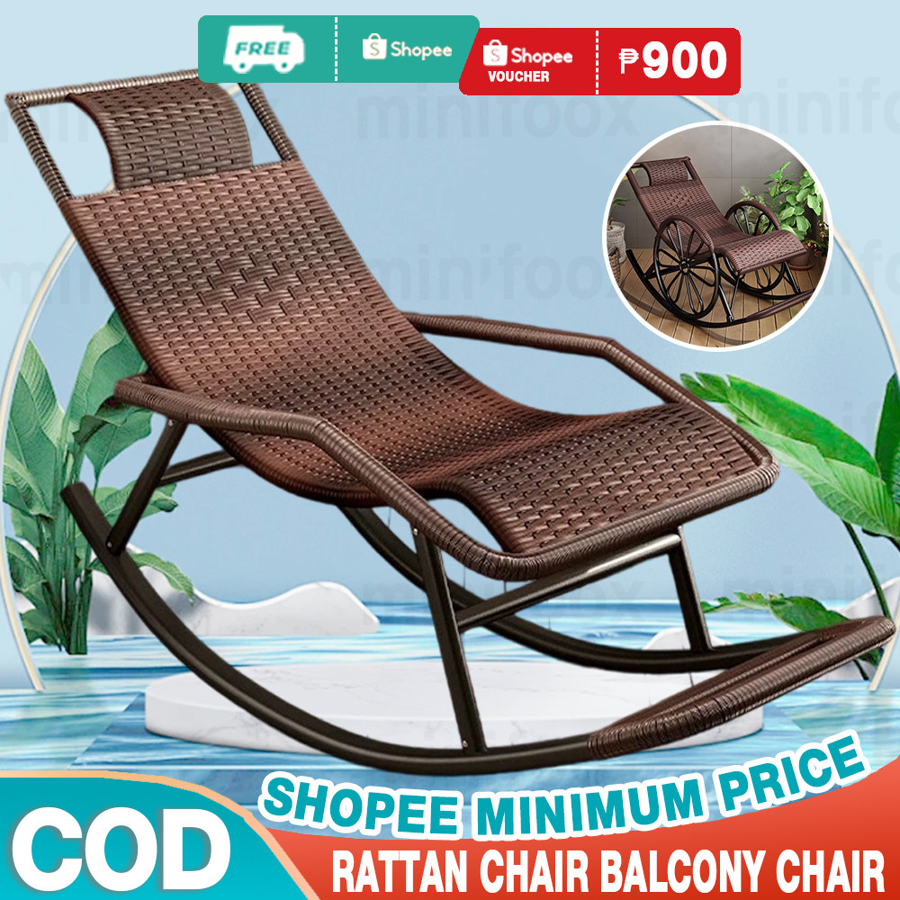 Rattan Chair Rocking Chair Balcony Lazy Chair Outdoor Living Room With ...