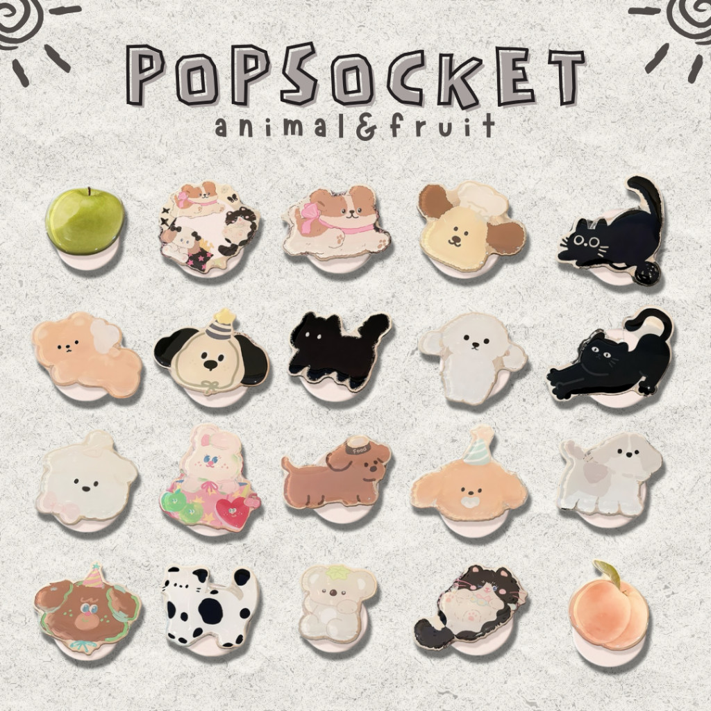 Acrylic Popsocket | Animal & Fruit Series | Acrylic Griptok | Shopee ...