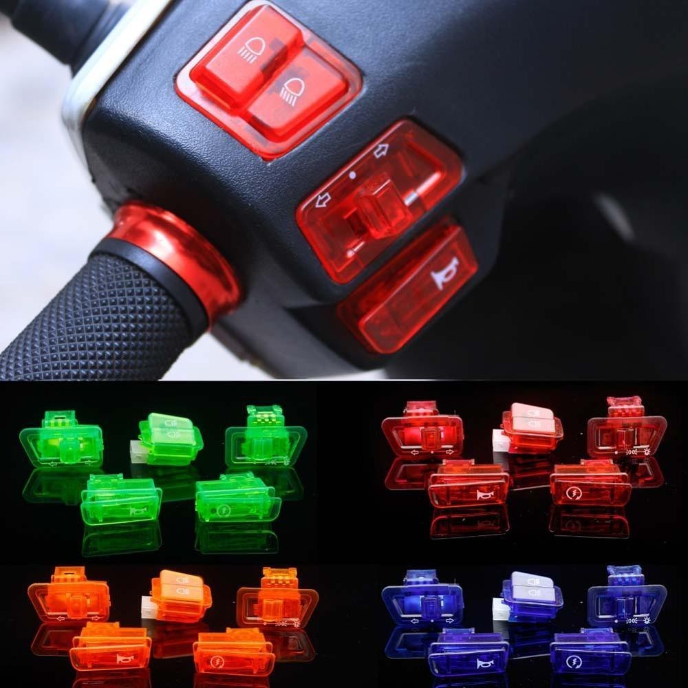 MOTEX 5Pcs Motorcycle Button Switch Head Light Horn Dimmer Turn Singal ...