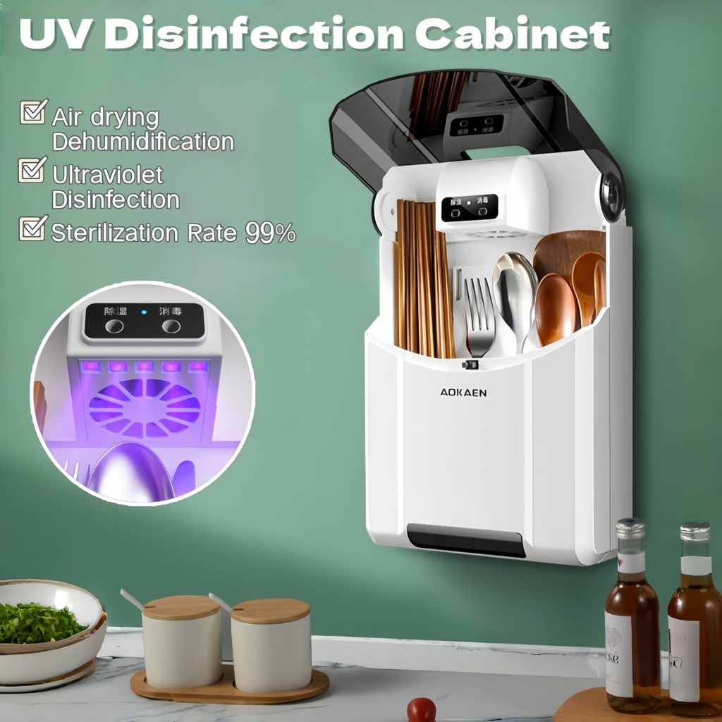 UV Disinfection Cabinet Kitchen Wall-mounted Fork Sterilizer ...