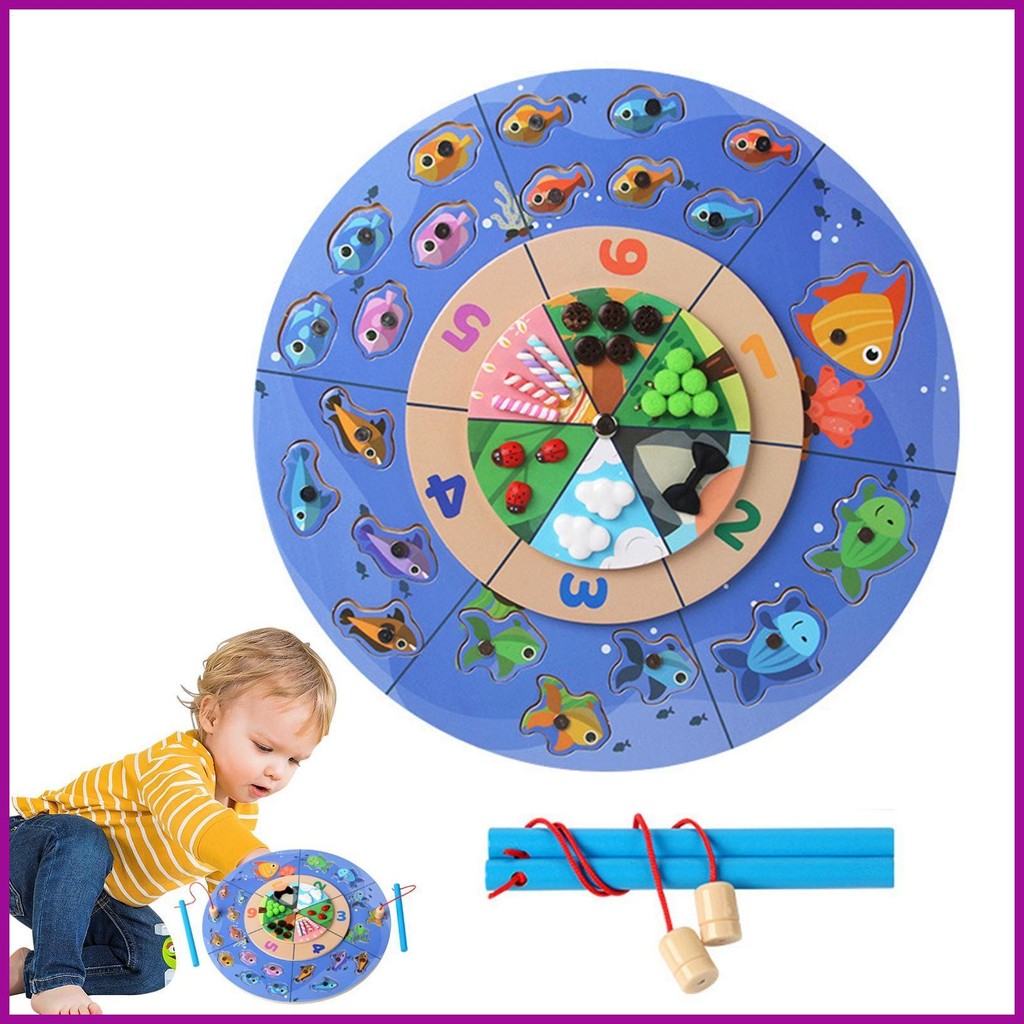Magnetic Fishing Toy Wood Learning & Creativity Booster Interactive ...
