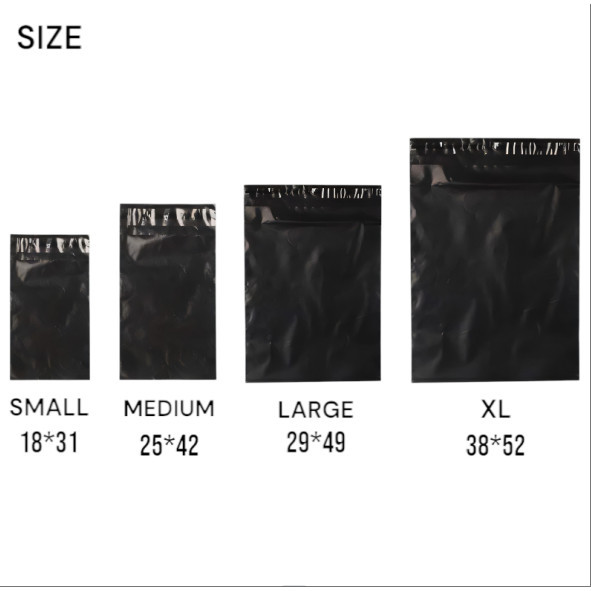 100 PCS PLAIN BLACK SELF ADHESIVE COURIER POUCH EXPRESS POUCH PARCEL ...