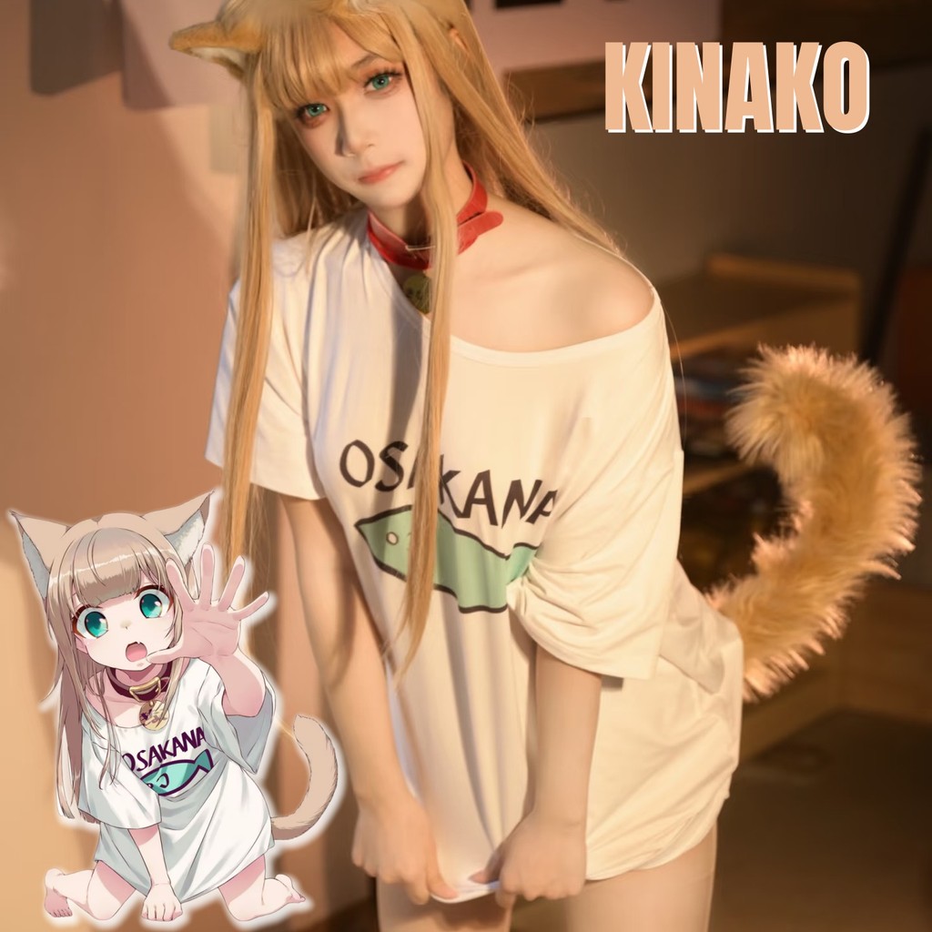 Kinako OSAKANA Cosplay Costume Anime Kawaii Cat Girl Kinako