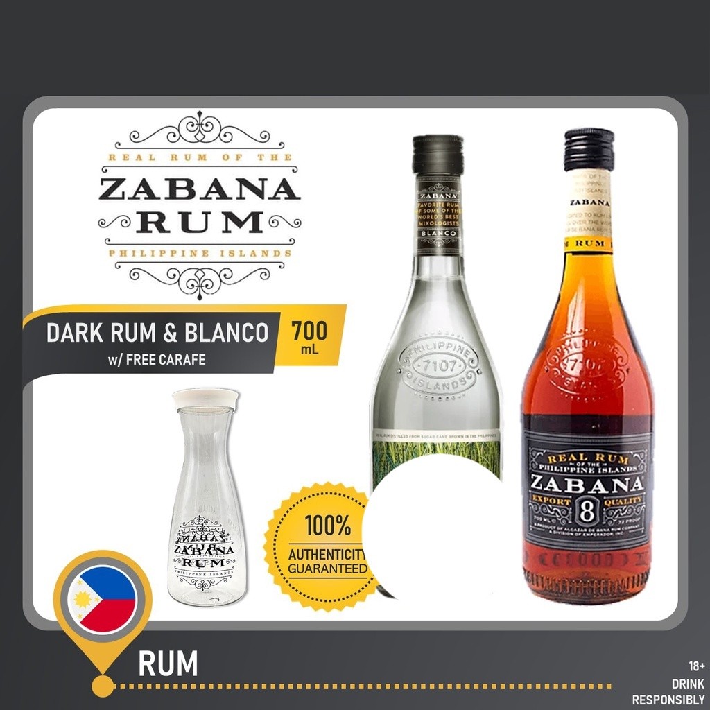 Zabana Dark and Blanco Rum Bundle | Shopee Philippines