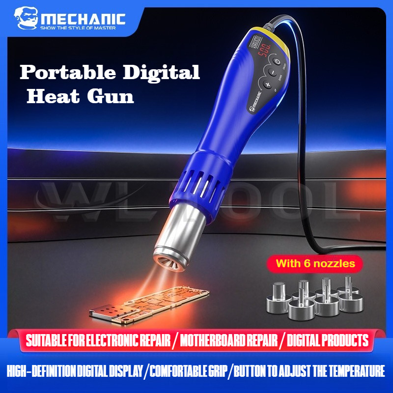 MECHANIC 958HT Digital Display Heat Gun 500℃ Portable Hot Air Gun for ...