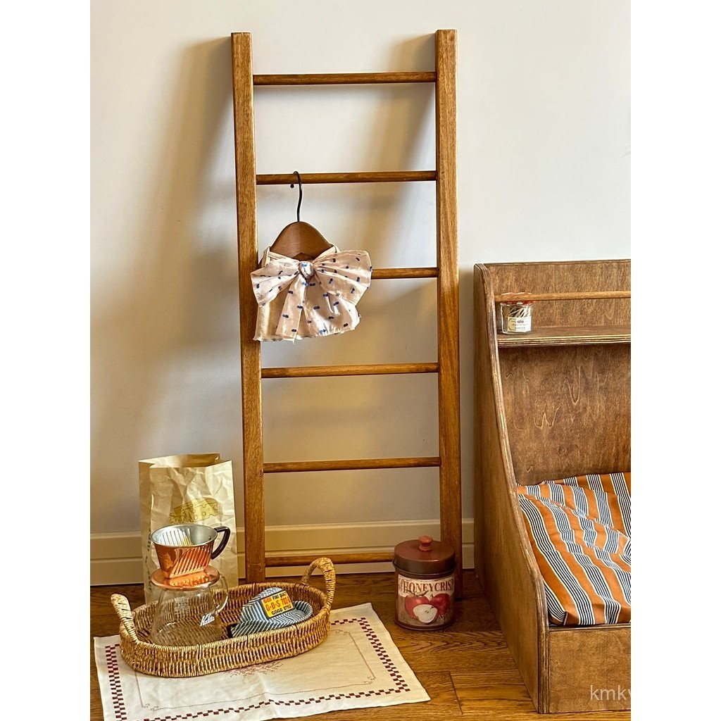 [OU]Pet Solid Wood Storage Rack Clothing Display Ladder Rack Floor Wall ...