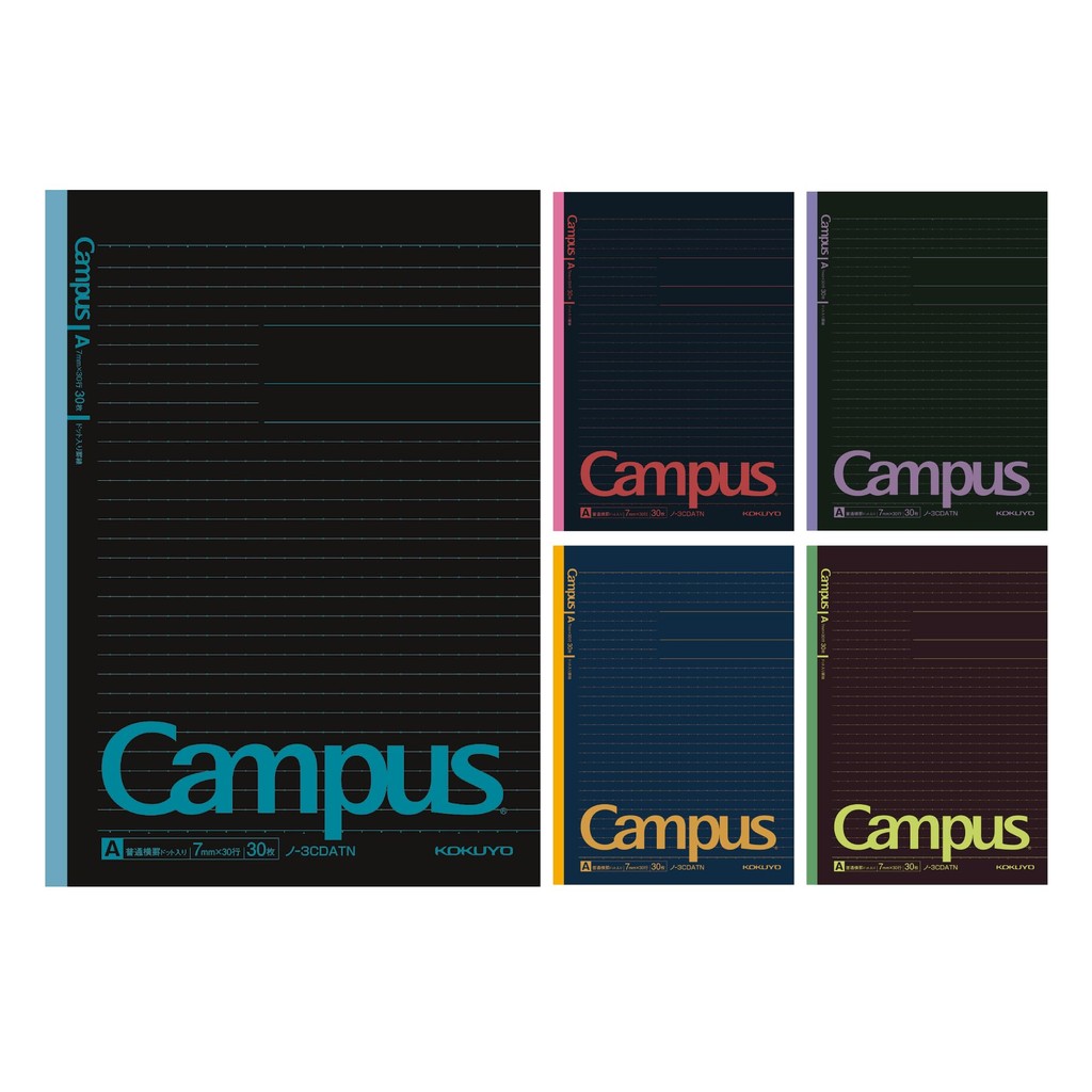 KOKUYO Notebook Campus Notebook B5 5-book pack Dot line A line Black ...