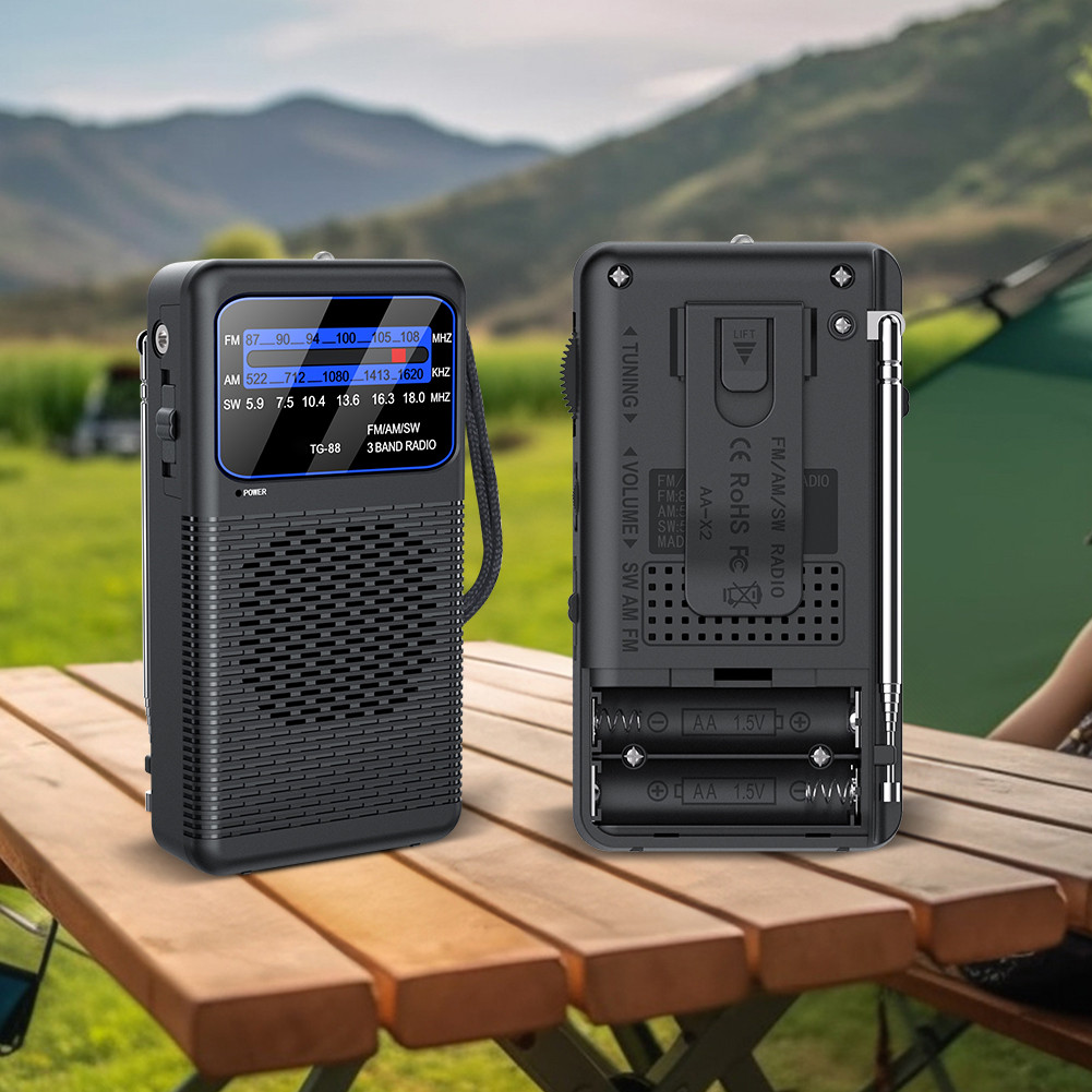 Pocket Radio Portable AM/FM/SW Radio With Flashlight - Perfect For Outdoor Adventures & Emergencies Portable Radio Am Fm