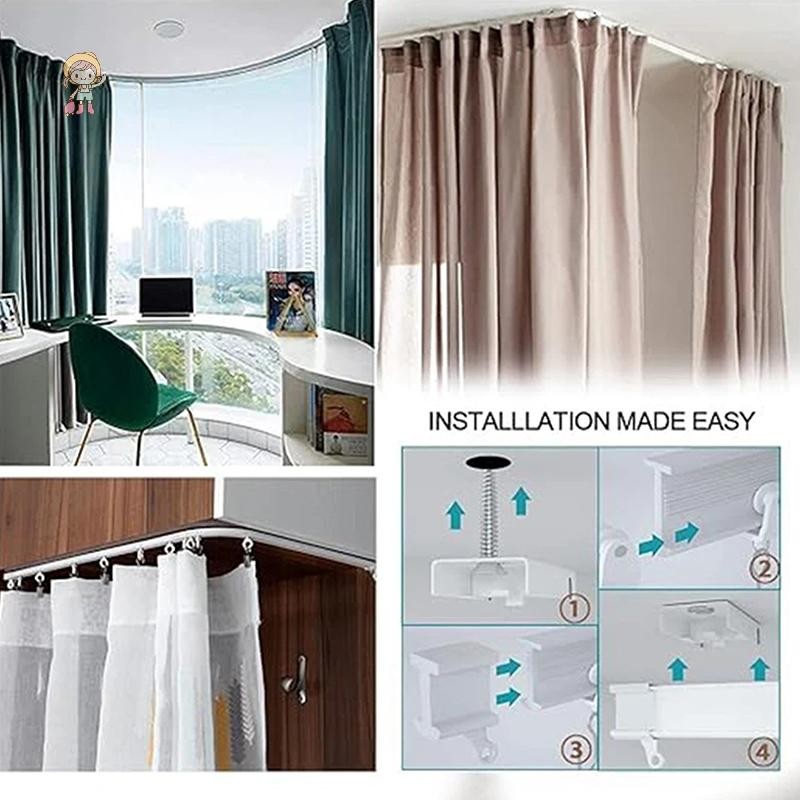 YOU Flexible Bendable Curtain Track Ceiling Wall Mount Curved Heavy ...