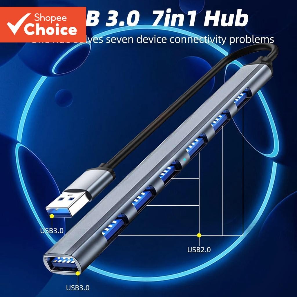 7 in 1 USB C Multi Splitter Adapter HUB 3.0 Type C 4/7 Port OTG USB ...