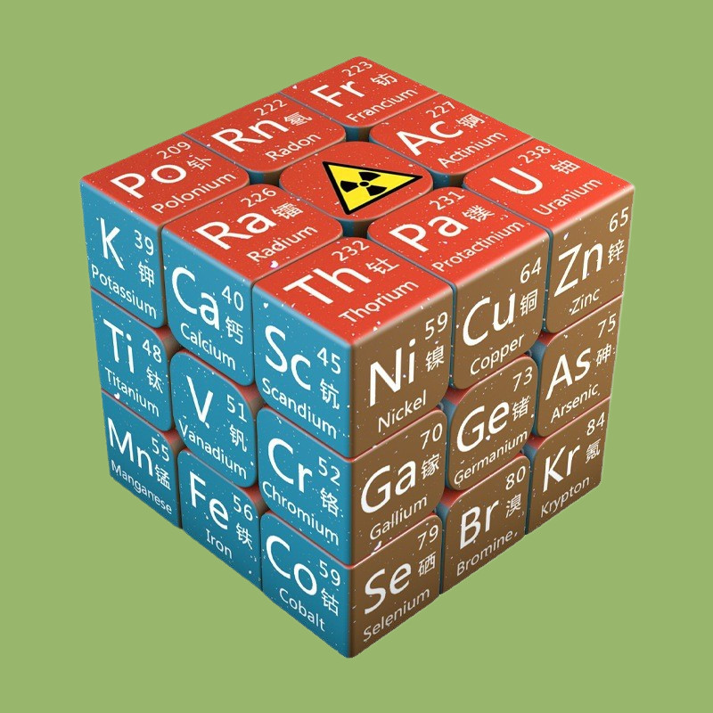 3x3 Speed Cube with Chemical Periodic Table of The Elements Print 3x3x3 ...