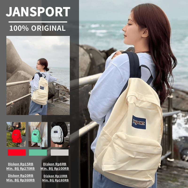 6.6 women's nylon traveling school backpack 100% original jansport ...