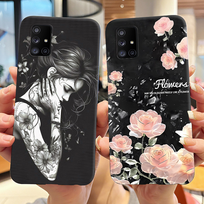 Casing For Samsung Galaxy A71 5G SM-A716B/DS Soft Silicone Black Phone Case  For Samsung A71 5G Fashion Cartoon Back Cover